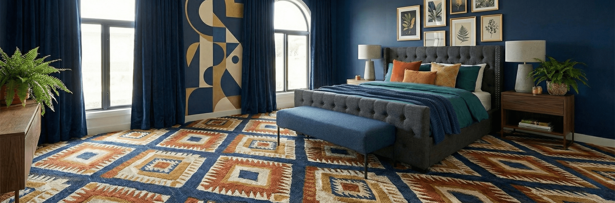 Patterned bedroom carpet ideas