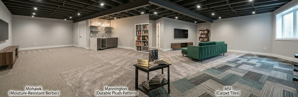 Basement carpet brands we sell Atlanta Flooring